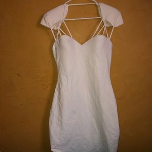Guess White Cap Sleeve Strappy Bodycon Dress Large